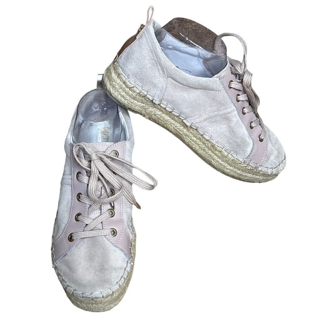 Sam Edelman Carleigh Shoes Espadrille Lace Up Pink Suede Size 9.5